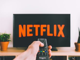 TV with Netflix screen on it.