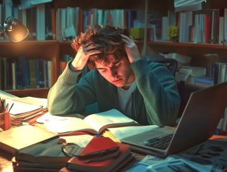 Men struggling with language learning difficulties