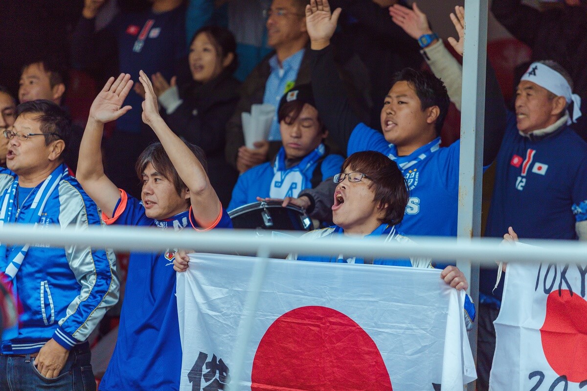 Japanese professional soccer game scene