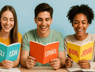 Youth learning the language
