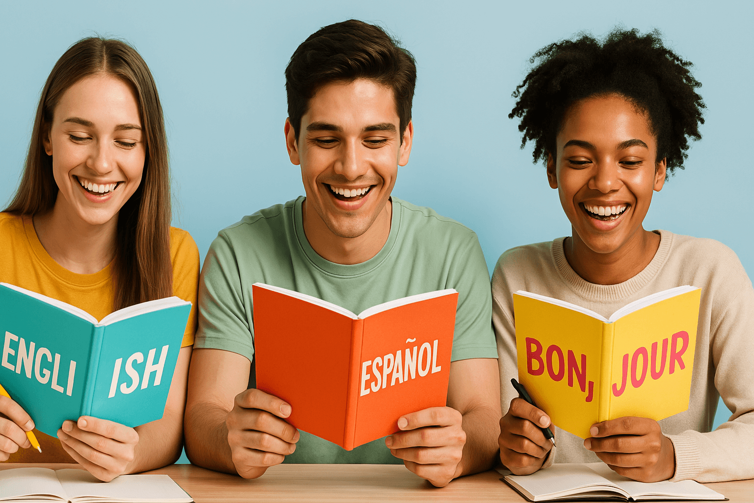 Youth learning the language