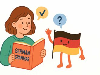 Woman studying German