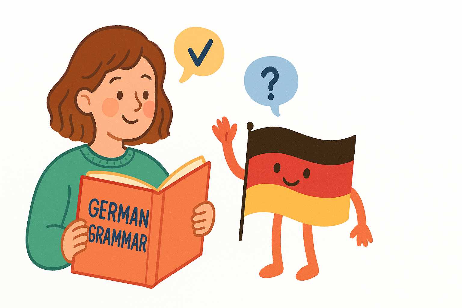 Woman studying German