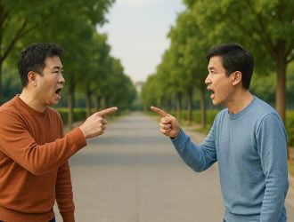 Two men arguing