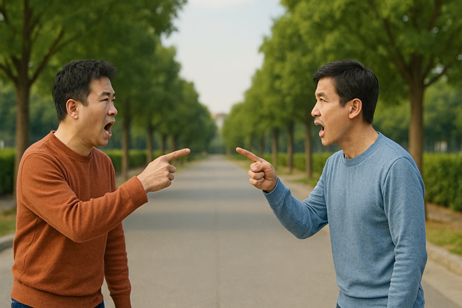 Two men arguing