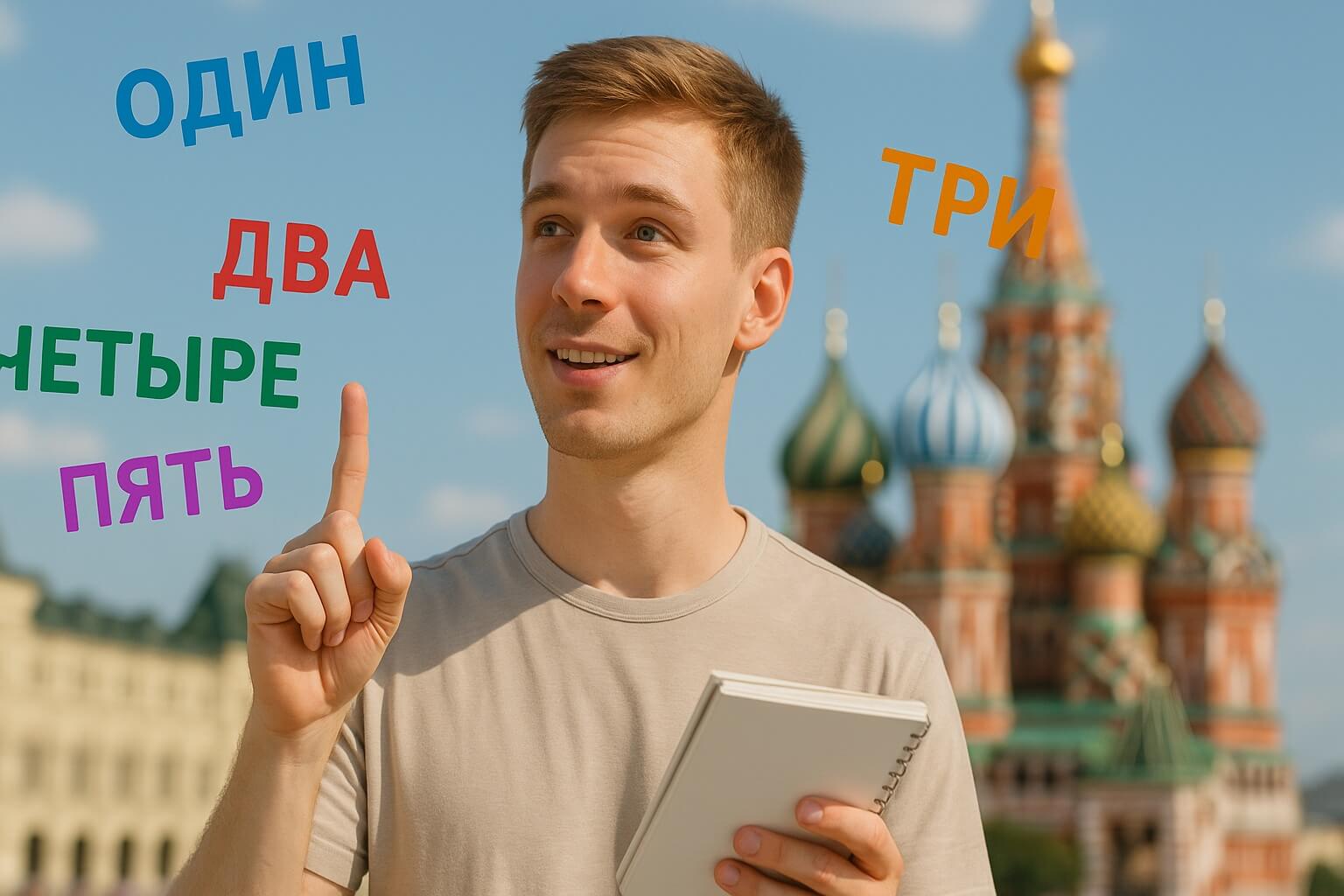 A man reciting Russian numbers