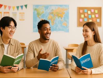 Students learning foreign languages