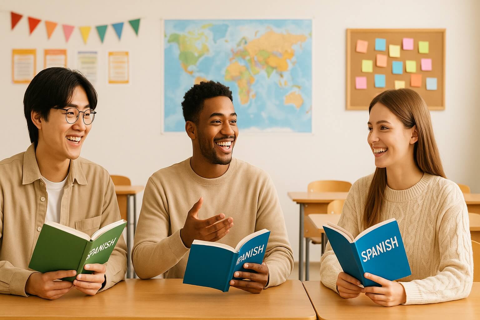 Students learning foreign languages