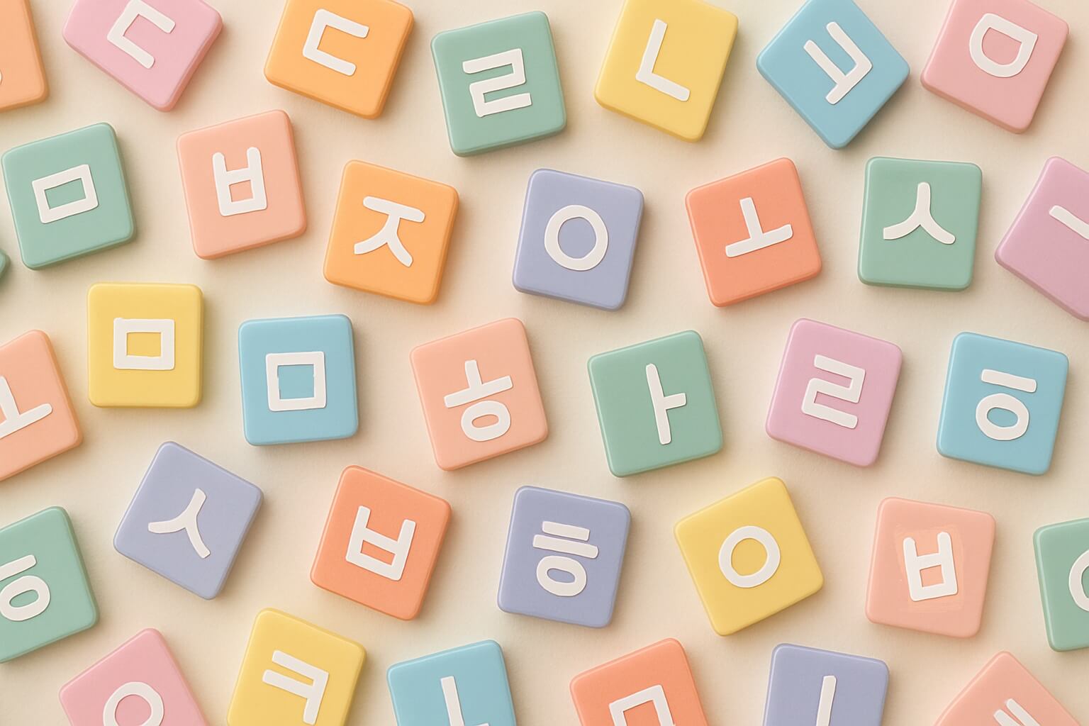 Blocks with Korean consonants written on them