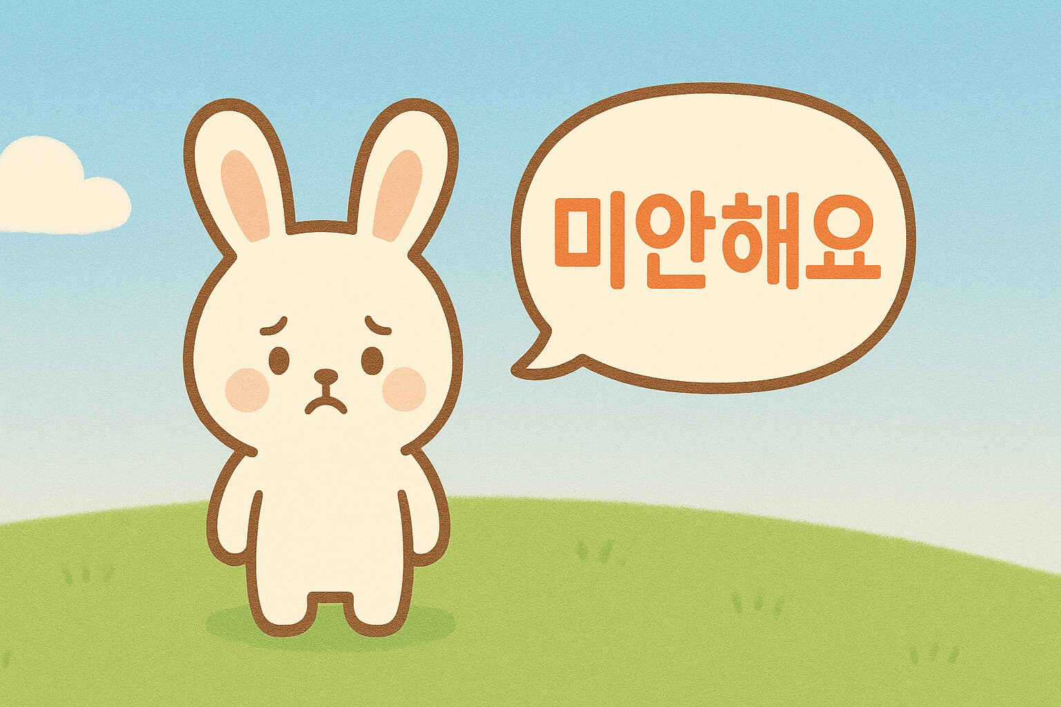The rabbit saying “I'm sorry”