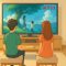 Men and women watching Netflix on TV