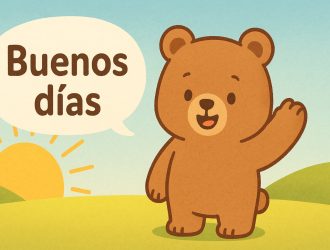A bear greeting in Spanish