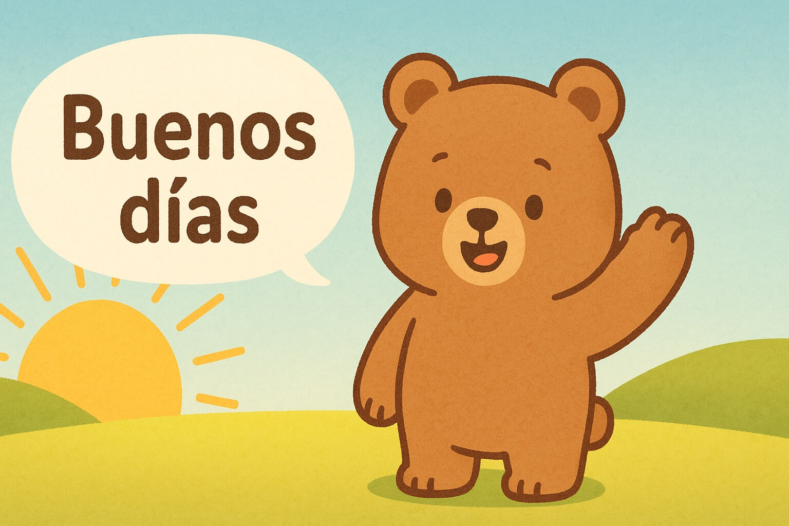 A bear greeting in Spanish