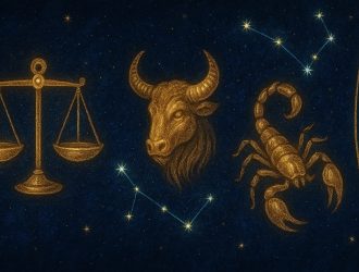 Image of constellations floating in the night sky