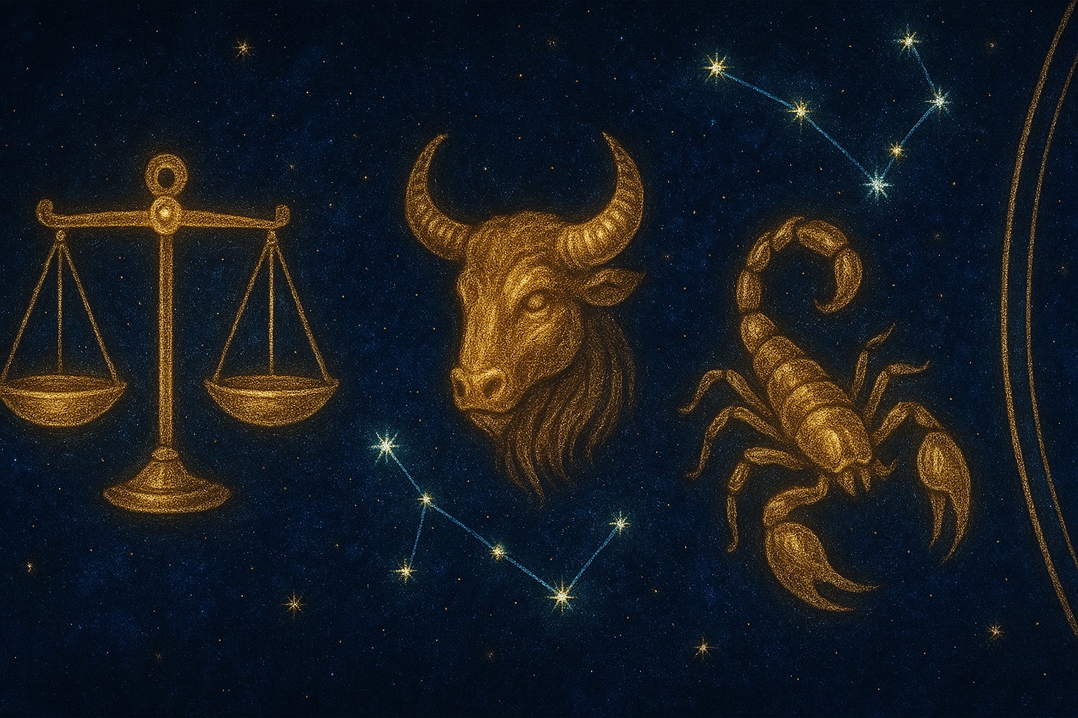 Image of constellations floating in the night sky