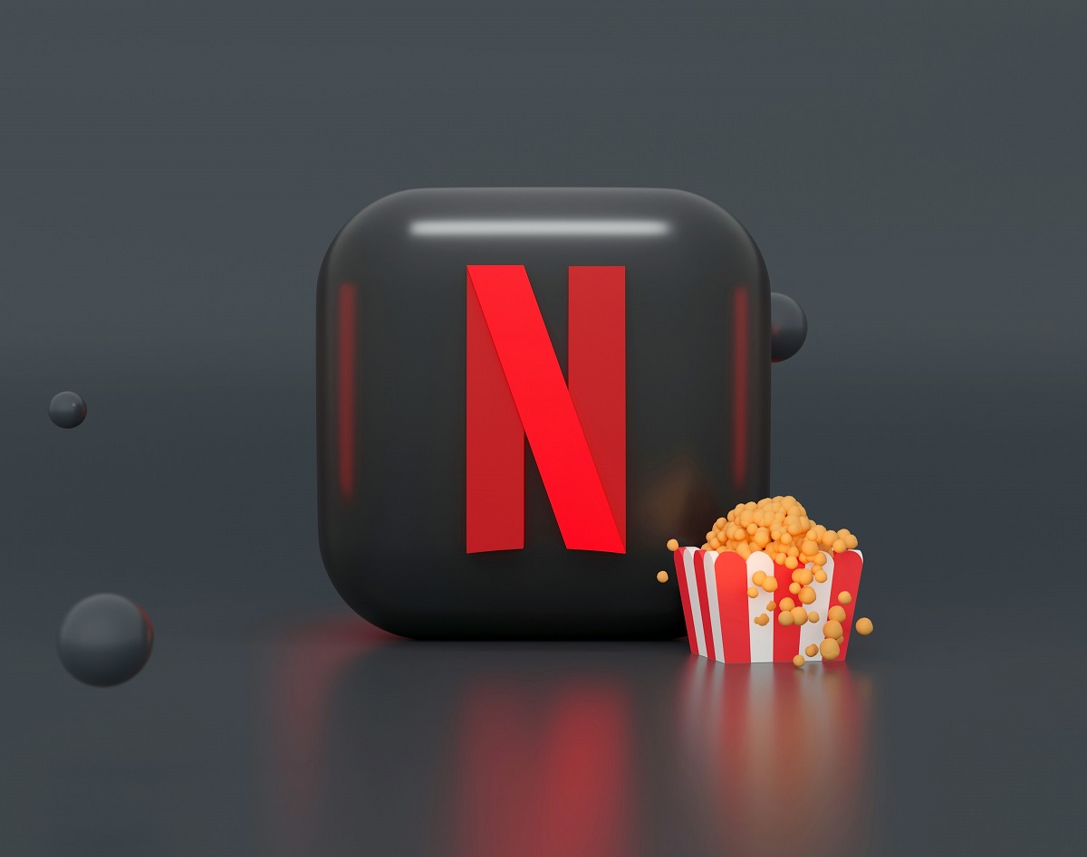 Netflix logo and popcorn