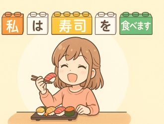 A woman eating sushi.