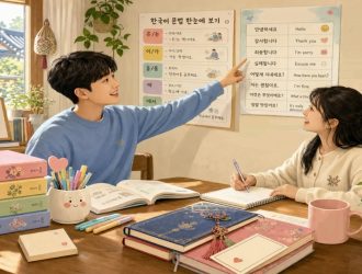 korean_grammar_textbook_with_colorful_notes