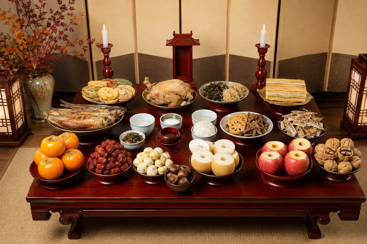 Traditional Korean Chuseok Harvest Festival Celebration