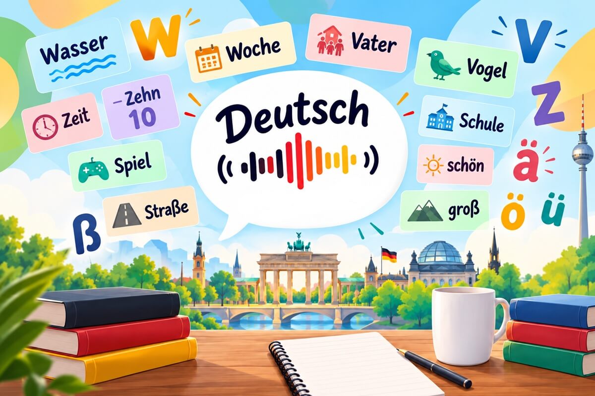 German Accents Map Speech Bubbles